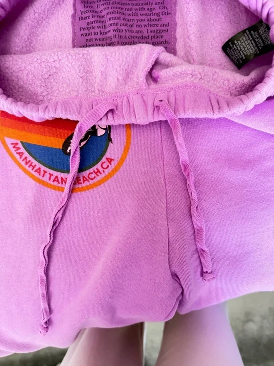 Aviator Nation Lavender Joggers with Rainbow Patch - Picture 6 of 6
